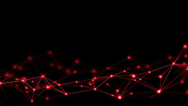 Abstract network of red glowing points and lines against a black background