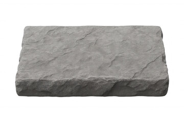 Rectangular grey stone slab isolated on transparent background, creating a simple yet elegant visual