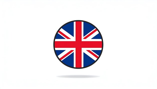 Union Jack flag icon on a white background with slight shadow effect below