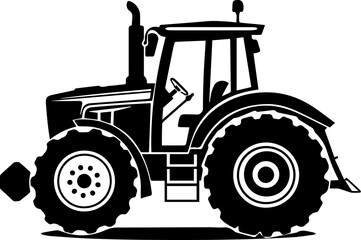 Powerful tractor illustration ready for agricultural or farming design projects easily now