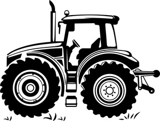 Powerful farming tractor ready for agricultural work in the fields or on the farm