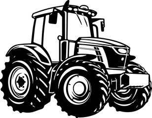 Powerful tractor vector graphic ready for agricultural branding and design projects