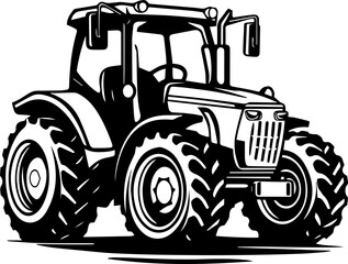 Bold tractor design, ideal for farming industry brochures and agricultural equipment ads