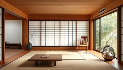 Obraz premium Japanese Minimalism Clean lines natural materials and a focus on