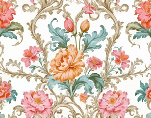 The flower are the focal point, rendered in a vibrant, almost painterly red with white and gray accents in the centers.