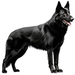 German Shepherd on white background 