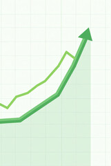 business graph on white background