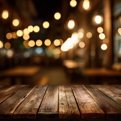 Vibrant Café Atmosphere with Bokeh Lights