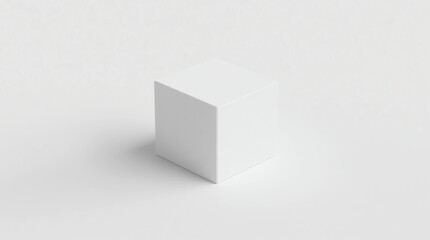 Fototapeta premium White square cardboard box mock up isolated on white, 3d rendering