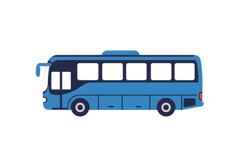 Sleek blue bus ready for passenger transport and travel adventures
