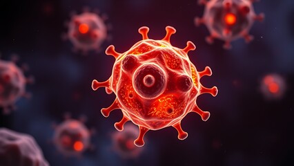 Glowing molecular structures of fat cells against a cosmic background, representing dietary impact.