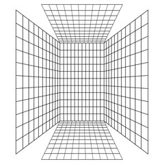 Retro-futuristic Wireframe Model in Y2K style. Abstract Isolated Cyberpunk Shape. Vector illustration on Transparent Background.
