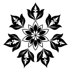 Fototapeta premium Vector illustration of a flower. black flower, floral with white background