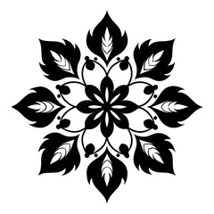 Vector illustration of a flower. black flower, floral with white background