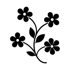 Fototapeta premium Vector illustration of a flower. black flower, floral with white background
