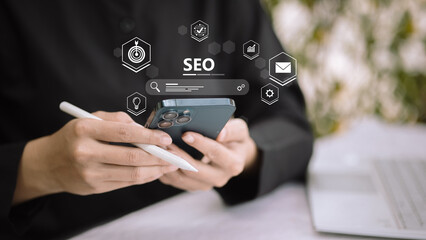 Mobile SEO strategy and search engine optimization concept