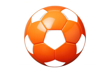 Shiny orange soccer ball rotating on transparent background, perfect for sports-related projects