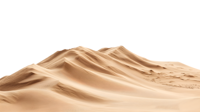 majestic sand dunes isolated on white background