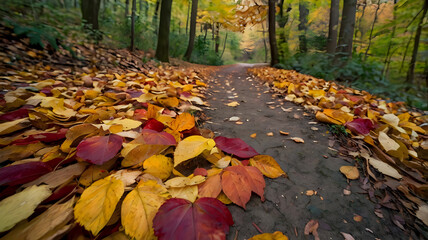 autumn in the forest, autumn leaves in the forest, autumn leaves on the ground, autumn leaves in the park, autumn in the park