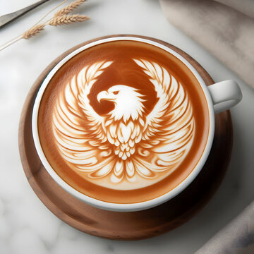 Cappuccino Coffee Cup with Eagle deign