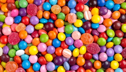 Obraz premium Visually Appealing Pile of Colorful Assorted Candies Providing Sweet Delights