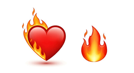 The Burning Heart Emblematic of Intense Passion and a Fiery Spirit Represented by a Glowing Flame Symbol