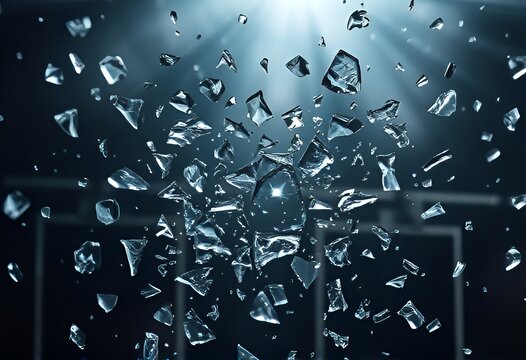 Thoughts as Glass Shards Shattered glass pieces floating around