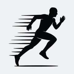 Silhouette of a running man expressing speed vector illustration