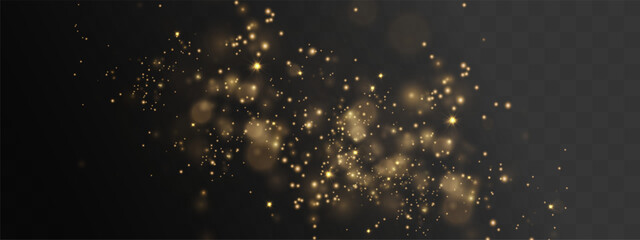 Abstract, gold, bokeh, light, sparkle in PNG create festive elegance. This PNG Overlay with transparent glow fits christmas, valentine, holiday, and romantic luxury decoration projects. © Виктория Проскурина