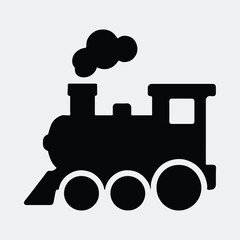 Silhouette of a vintage steam train locomotive vector illustration