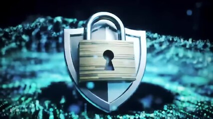 Cyber security shield padlock digital data protection - Powered by Adobe