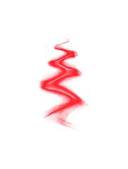 Red glowing energy wave on a transparent background, abstract