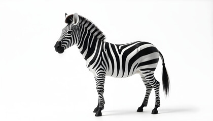 Fototapeta premium zebra walking isolated on white background