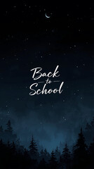 Naklejka premium Illustration Dark Night Back to School Pine Forest Background Design