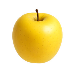 Golden Yellow Apple Isolated on White Background