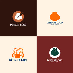 Minimalist Modern Dimsum Logo Design with Dumpling and Chopsticks Icon. Asian Food Branding Vector Template