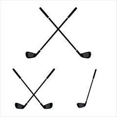 Golf Club Silhouette Vector Icons Set