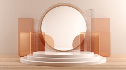 Sleek Clear Stage Mockup in Warm and Cool Color Combinations