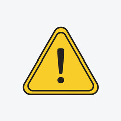 Yellow Warning Sign Exclamation Point Alert for Safety and Hazards 