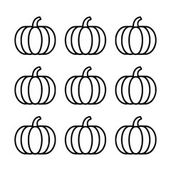 Pumpkin Line Art Icons Set