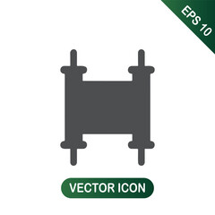 Torah Scroll Icon - Black Symbol of Religious Text