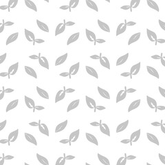 Seamless leaf pattern vector with green foliage and botanical design