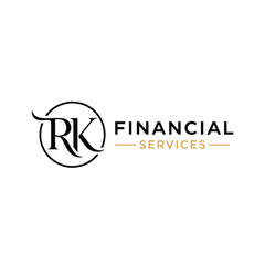 Monogram RK Logo Design for Financial Services Investment Firm Business Consulting Company Accounting Finance Advisor Branding Vector Icon