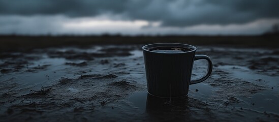 A Cup of Warmth Amidst the Gloom, Coffee Break on a Rainy Day