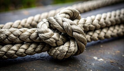 Fototapeta premium Close Up Knotted Rope Detail