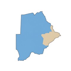Regional colored map of Botswana