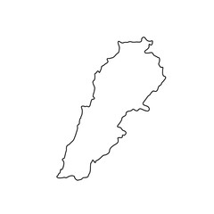 Obraz premium Simplified map of Lebanon outline