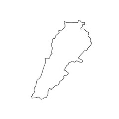 Lebanon map border silhouette isolated