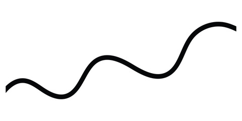 Wavy Curvy Squiggles Line Vector, Abstract Loopy and Flowing Wave Pattern Illustration.