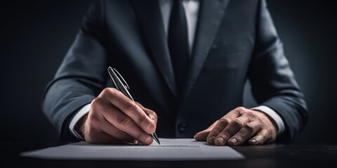 The Businessman Signing Important Documents in a Professional Environment